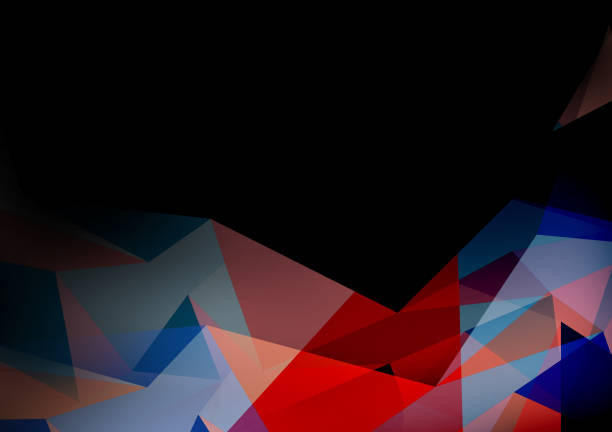 Abstract colorful background of polygons on a black background