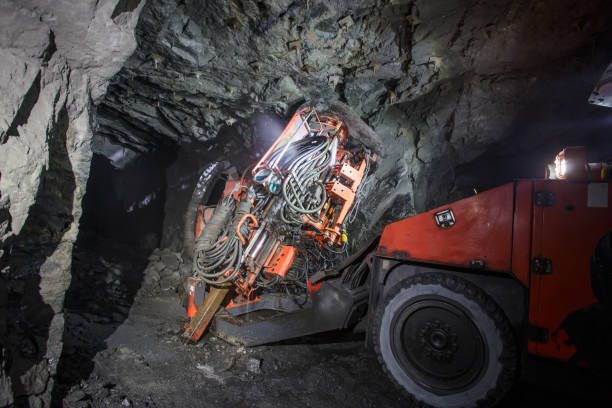 istock Underground equipment. Special load vehicle for mines and tunnels. 1406140156