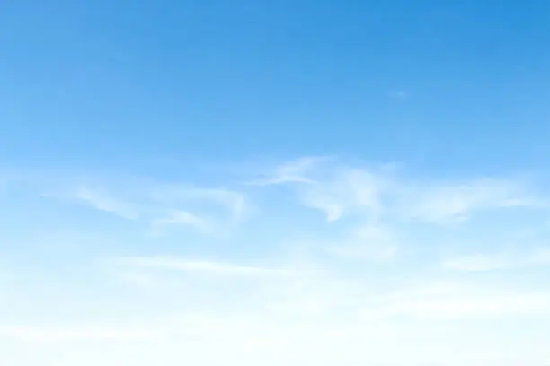 Light bluesky background with soft white clouds wind patterns and vast space
