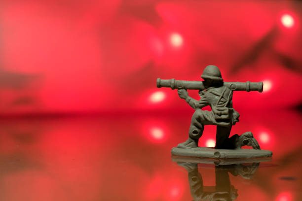 Fallen US soldier Memorial - Helmet on Rifle. Black silhouette on white background