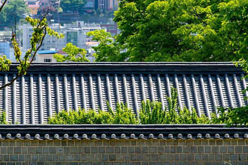 Chinese Huizhou building roof, horse head wall