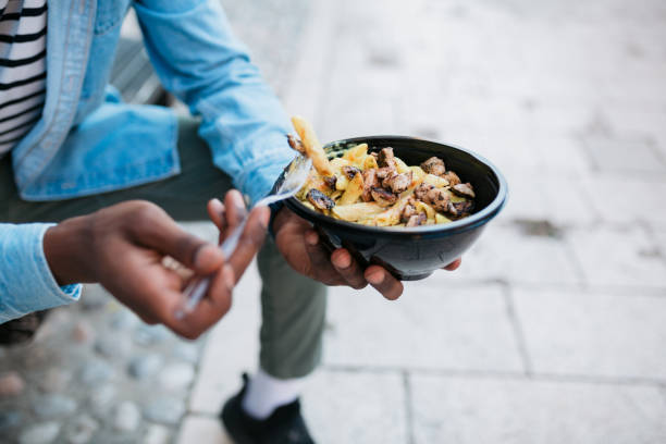 Close up of a take out meal