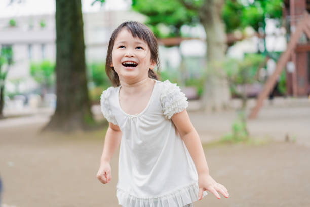 Little girl playing in the park
