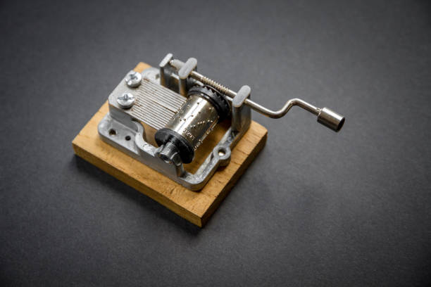 istock Traditional music box isolated on black 1406149597