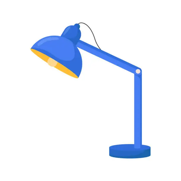 Vector illustration of School table lamp. Flat vector illustration of office table lamp