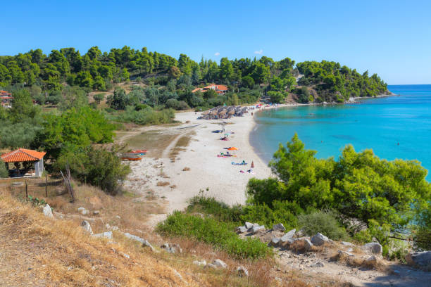 istock turquoise sea water bay in Greece 1406154446