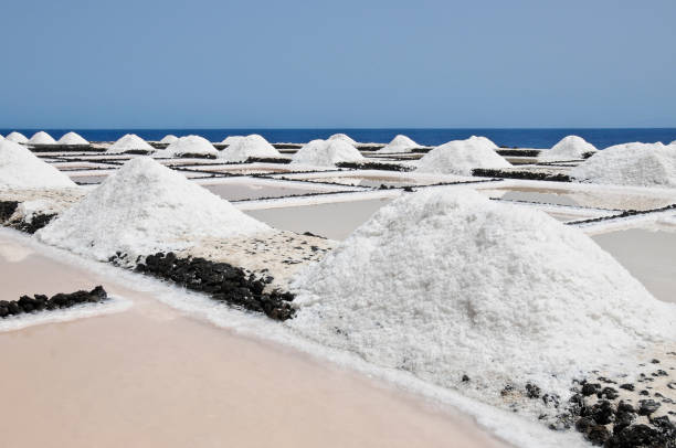Close up of sea salt - Canary Island stock photo