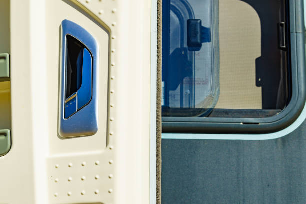 istock Detail of camper, door handle 1406161232
