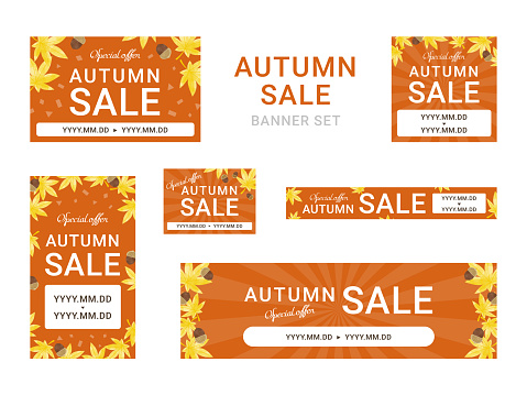 Sale, Autumn Sale, Banner Set.