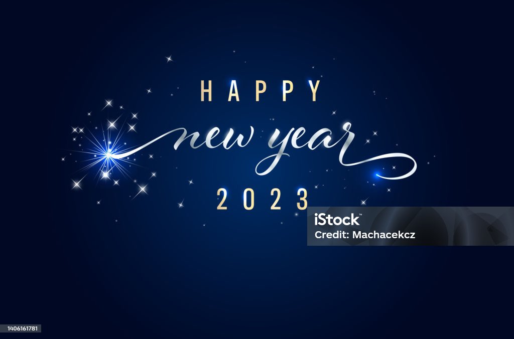 Carte de vœux pour le Nouvel An 2023 - clipart vectoriel de Saint-Sylvestre libre de droits