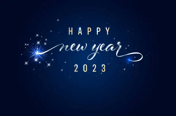 Vector illustration of Greeting card for New Year 2023