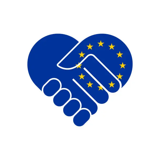 Vector illustration of EU unity sign. Flat vector illustration isolated on white