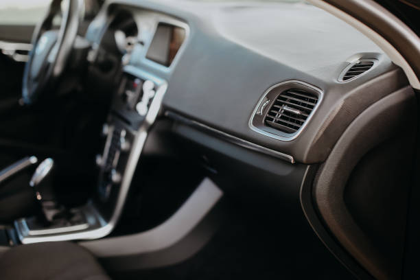 istock Air vent grill in modern car interior. 1406164281
