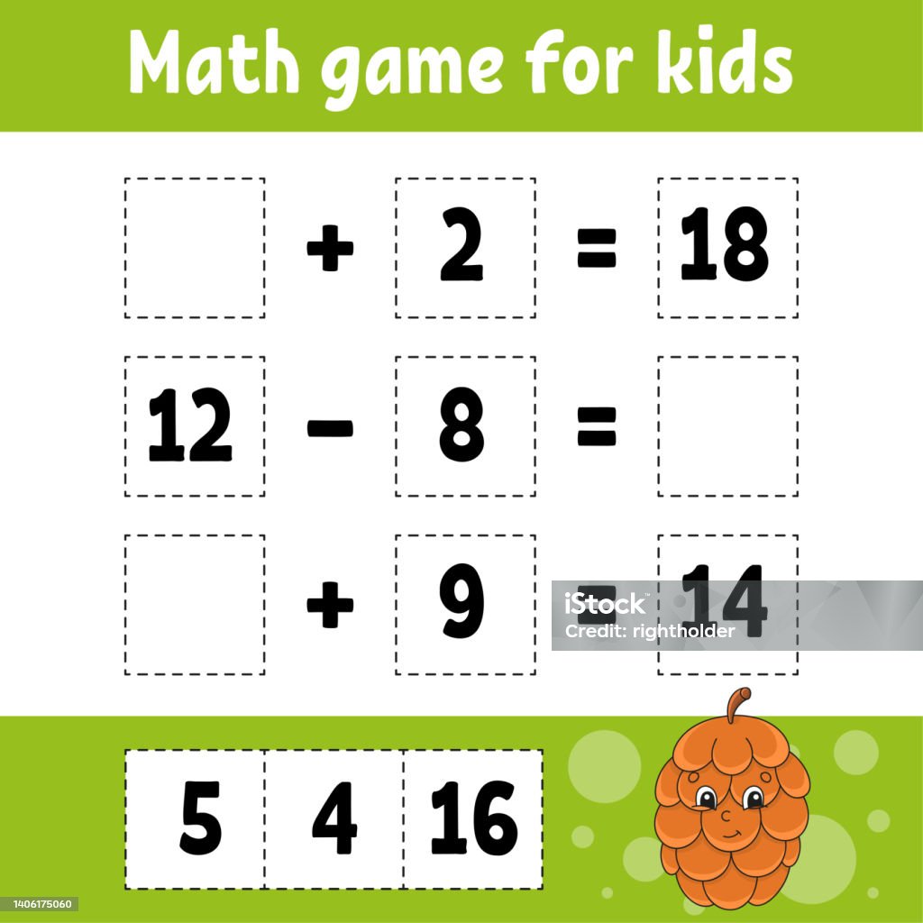 Kids Math Q Math Game For Kids Education Developing Worksheet Activity Page With ...