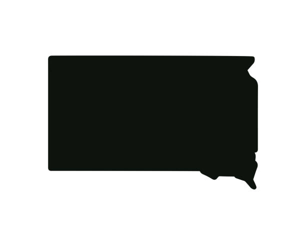 mapa stanu usa. symbol sylwetki dakoty południowej. ilustracja wektorowa - map dakota south dakota north stock illustrations