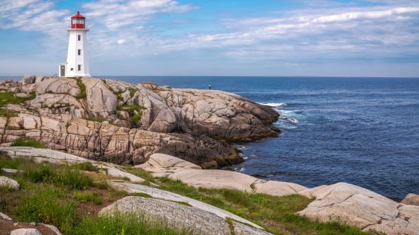 istock Looking at lighthouse in Peggy's Cove, Nova Scotia, Canada 1406180380