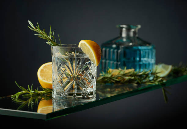 istock Gin tonic cocktail in a crystal glass. 1406183020