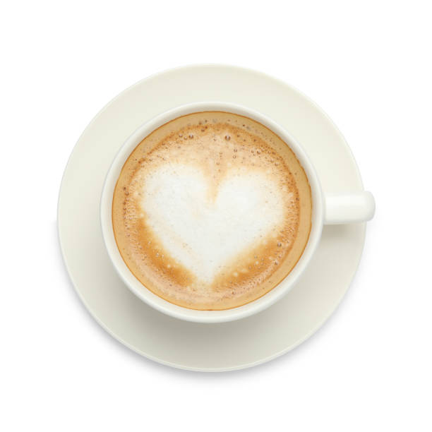 istock Cup of hot coffee isolated on white, top view 1406183446