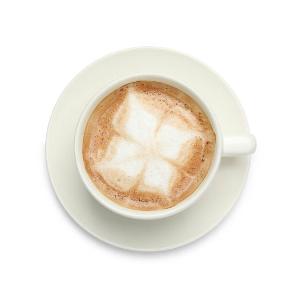 istock Cup of hot coffee isolated on white, top view 1406183474