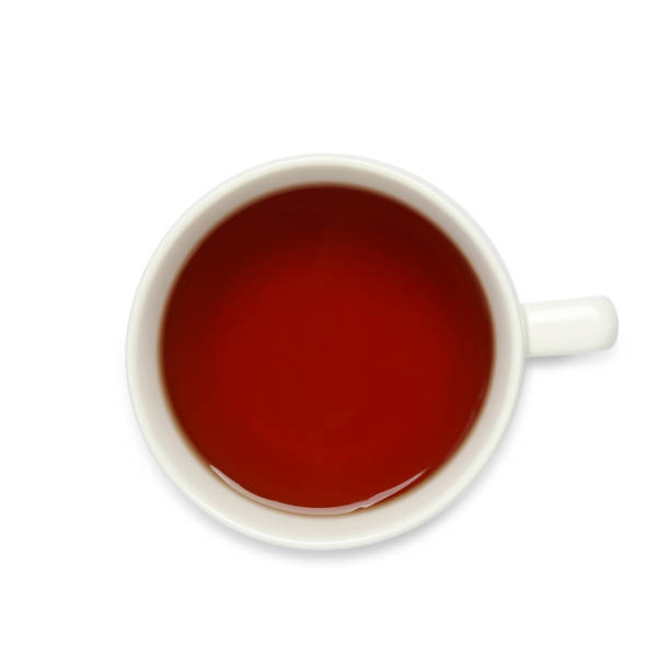 istock Cup of hot tea isolated on white, top view 1406183517