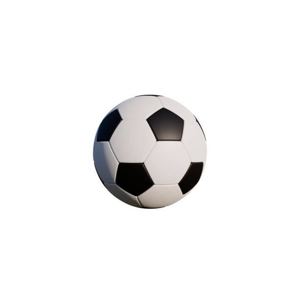 흰색 배경에 고립 된 클래식 축구 공. 3d 렌더링 - soccer ball old leather soccer 뉴스 사진 이미지