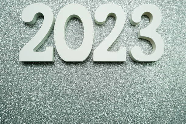 istock 2023 Happy New Year with space copy on silver glitter background 1406183853