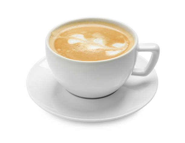 istock Cup of hot coffee isolated on white 1406183905