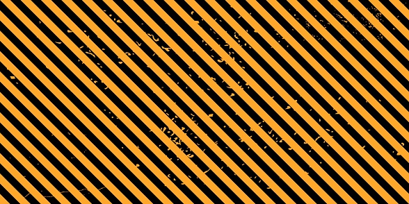 Black and orange stripe diagonal pattern. Distressed diagonal stripes seamless vector pattern.