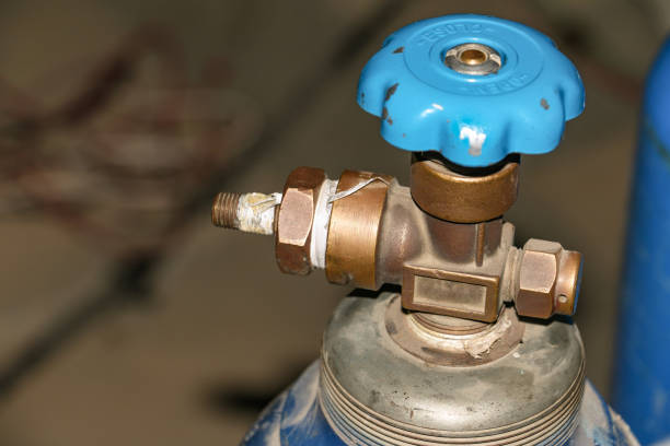 air conditioner gas cylinder close up view