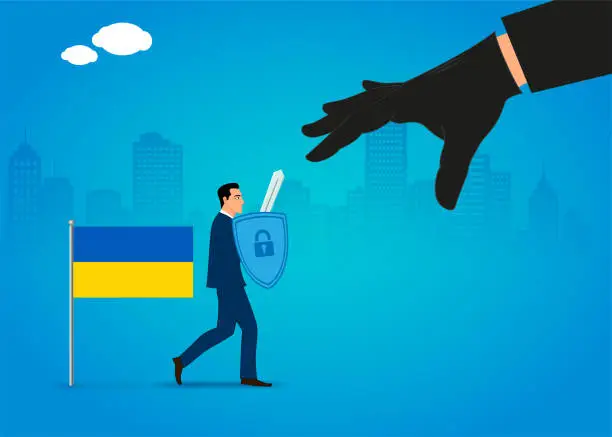 Vector illustration of Protection of Ukraine