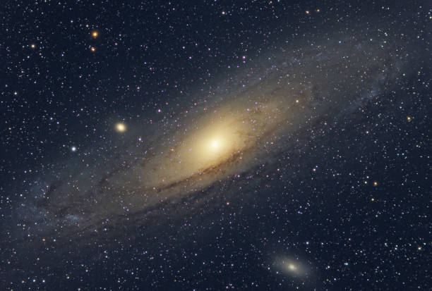 the andromeda galaxy, also known as messier 31 - ring galaxy imagens e fotografias de stock