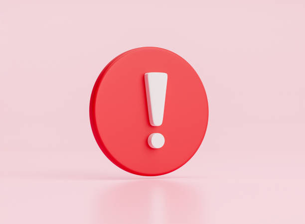 istock Realistic red caution warning sign for attention exclamation mark traffic sign by 3d render illustration. 1406193241