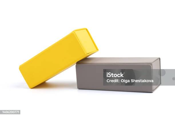 Gray Box Map Yellow Yellow And Grey Box For Decorate Or Keep Something On White Background ...