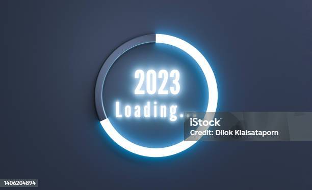 2023 With Circle Download Infographic For Countdown And Preparation Merry Christmas And Happy New Year Concept By 3d Render Illustration And Technology Stock Photo - Download Image Now