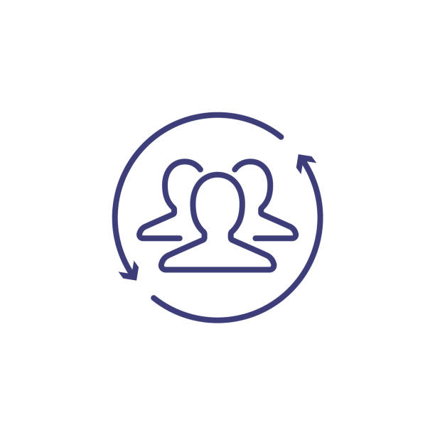 Hr employee retention staff icon. Update resource change human logo arrow concept vector art illustration