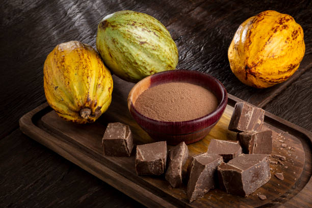 istock Cocoa with chocolate pieces and chocolate powder on the table. 1406207072