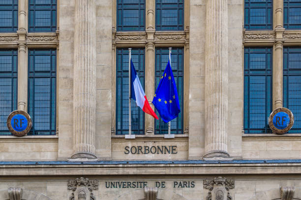 Sorbonne Building, Paris, France stock photo