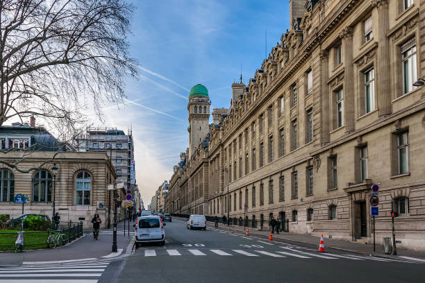 Paris, France, January  - 2020 - Exterior view of one of sorbonne university buildings, paris, france