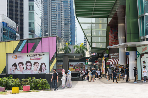 Kuala Lumpur - June 10,2022: People can seen shopping and exploring the area of Bukit Bintang,Malaysia.
