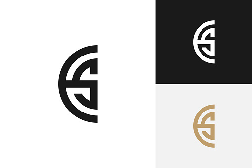 simple minimal modern initial e and s monogram logo design
