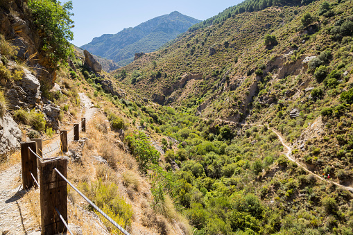 Los cahorros trail. A footpath going through the Sierra Nevadas in Andalucia, Spain near Granada.