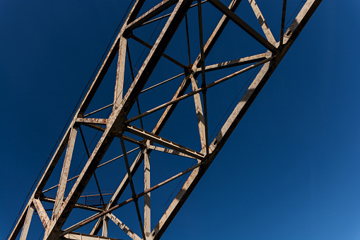 Bridge frame closeup on blue sky background