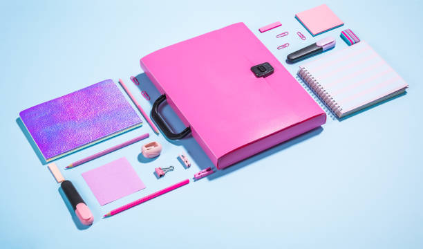 istock School stationery on a blue background. Back to school creative photo 1406214117