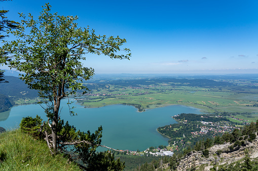 View from a mountain on Lake Kochel in Bavaria, Germany