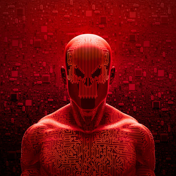 Evil artificial intelligence stock photo