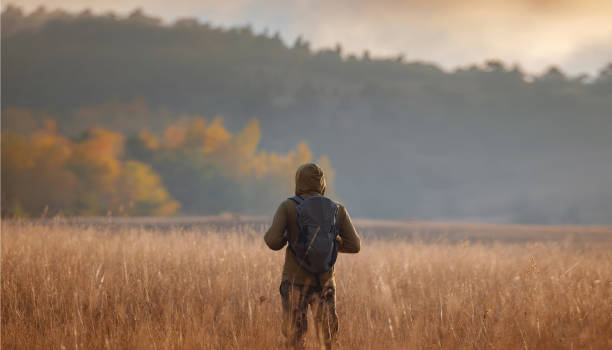 istock Young handsome man posing in autumn forest. 1406218510