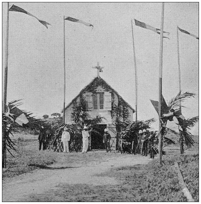 Antique photo: Church in Madagascar