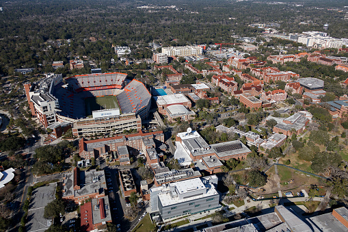 Aerial view of the unversity of Florida campass in Gainesville Florida photograph taken Feb 2021