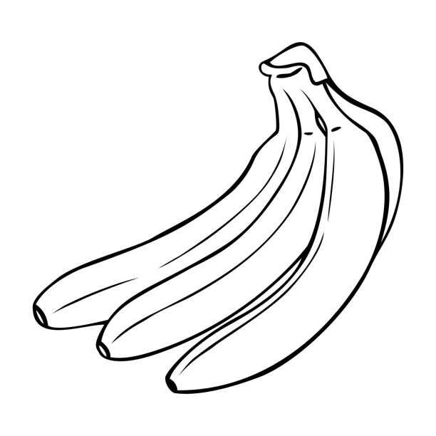 ilustrações, clipart, desenhos animados e ícones de um monte de bananas maduras, ilustração vetorial monocromática no estilo desenho animado - banana peeled banana peel white background