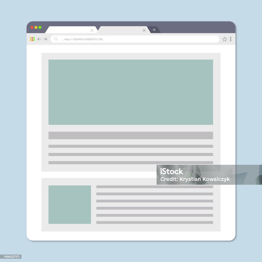 Web Pages Layout Internet Browser Windows With Website Elements ...